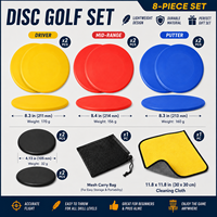Lot de 8 disques de golf personnalisés avec logo, comprenant Driver, Mid-Range, Putter, Mini marqueur, avec sac de rangement en filet et serviette, impression personnalisée