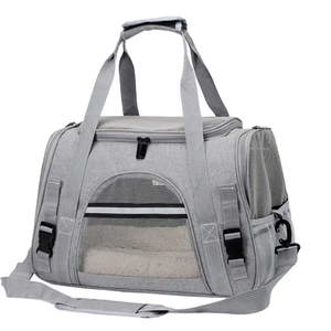 Nylon Polyester Portable Pet Sac À Dos Solide Motif Chien Chat Transporteurs pour <span class=keywords><strong>Avion</strong></span> Voiture Voyage Fermeture Éclair Épaule Transportant Sac De Voyage - Product Image 5