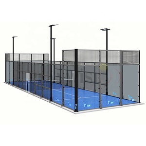 新しいデザインのパデルテニスコートフルパノラマスポーツダブルシングルパドルテニスコート