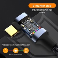 Câble d'extension USB 3.1 Gen 2 Type-C mâle vers Type-C femelle coudé, conducteur en cuivre pour la charge de la console Switch et la transmission vidéo