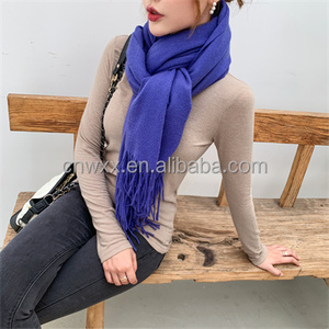 100% याक ऊन स्कार्फ शॉल लक्जरी हाथ खींचा सादा रंग कस्टम लोगो मुद्रण महिलाओं के लिए आंतरिक मोंगोलिया से शीतकालीन गौण - Product Image 3