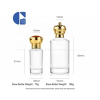 Flacon de parfum de luxe personnalisé 30ml 100ml, fond épais, verre transparent, flacon de parfum rond vide avec bouchon doré