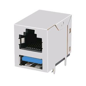 JFM38U14-B313-4F กิกะบิตแม่เหล็กแบบบูรณาการ RJ45 + USB 3.0 Combo Connector - Product Image 4