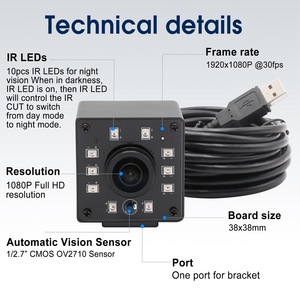 Máy Quay HD Full HD USB Night Vision Cho Kiosk, Hệ Thống POS ELP 1080P CMOS Color 2MP Góc Rộng OV2710 120fps Máy Vision - Product Image 3