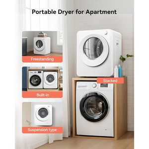 Secadora de Ropa Portátil Euhomy de 1.5 Pies Cúbicos y 850w, Carga Frontal, Blanca, Compacta, Eléctrica - Product Image 5