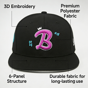 Cappello Snapback Vintage Hip Hop con Visiera Ricamata Light Board Funky Junque - Product Image 3