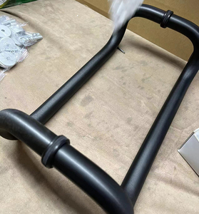 China Guangdong high end shop hotel <strong>door</strong> handle solid aluminum round tube offset glass <strong>door</strong> handle - Product Image 2