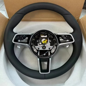 Volante de Cuero Genuino para Porsche Panamera Cayenne Taycan <span class=keywords><strong>Macan</strong></span> 911 718 996 997 958 981 987, Actualización Personalizada - Product Image 5