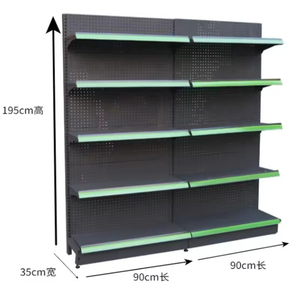 Rak <span class=keywords><strong>Display</strong></span> Supermarket yang Dapat Disesuaikan, Rak Logam Hitam dengan Papan Pegboard untuk Kompatibilitas Pengait - Product Image 2