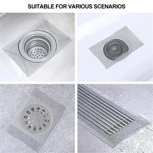 Cuttable Shower Drain Hair Catcher Self-Adhesive Floor Drain <b>Stickers</b> Disposable Mesh Bathroom <b>Kitchen</b> Hair Filter - Product Image 2