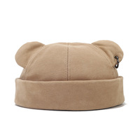 Nouveau Chapeau Homme Tendance Urbaine avec Logo OEM, Style Yuppie à Oreilles d'Ours, Version Coréenne, Anneau Métallique, Hip-hop, Sans Bord, Forme Melon