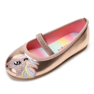 Zapatos de princesa personalizados para niños, zapatillas de vestido de baile de dibujos animados de unicornio, alta calidad, nuevos