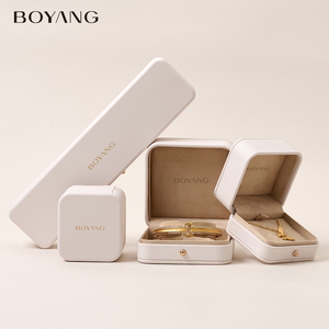Scatola per Set di Gioielli Boyang, Confezione per Collana, Bracciale, Orecchini e Anello, Scatola di Lusso in Pelle PU con Logo Personalizzato - Product Image 2