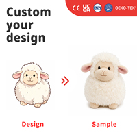 Boneka Domba Plush Custom OEM ODM, Boneka Domba Isi Dakron yang Dipersonalisasi, Maskot Hewan Ternak Lembut, Hadiah Bayi, Produsen Pabrik