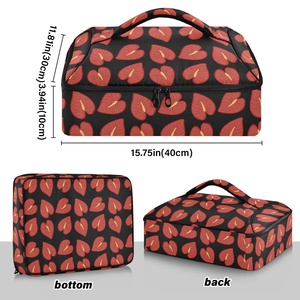 Calentador de Comida Térmico Portátil Hawaii Anthurium, Recipiente Aislado de Aluminio con Impresión Personalizada para Fiestas y Reuniones, con Asa - Product Image 3