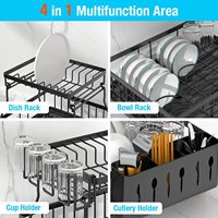 Égouttoir à vaisselle pliable multifonctionnel à double niveau en acier inoxydable, design populaire, détachable, grand format, pour comptoir de cuisine