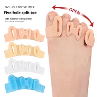 Séparateur d'orteils souple à cinq trous réglable pour les oignonnes et l'hallux valgus, clip pour orteils superposés, orthèse de pied
