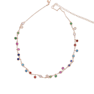<span class=keywords><strong>Collar</strong></span> gargantilla de colores arcoíris cz para mujer, 32 + 8cm, cadena corta, <span class=keywords><strong>collar</strong></span> de moda - Product Image 3