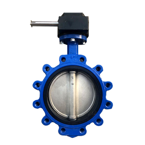 Vanne papillon ANSI 150 à vis sans fin en fonte avec amortisseur, joint wafer, pour eau moyenne, en PTFE, <span class=keywords><strong>coque</strong></span> en acier inoxydable, 25 mm, PN 16 - Product Image 1