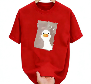 Camiseta con Gráfico de Ganso Lindo y Confuso con Signos de Interrogación, Camiseta Divertida con Meme de Animal, Camiseta Oversize de Algodón de Manga Corta, Estilo Urbano, Top Casual - Product Image 2
