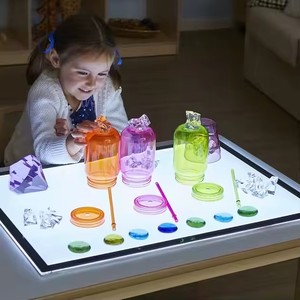 <span class=keywords><strong>Table</strong></span> lumineuse sensorielle éducative TOP pour enfants, boîte à lumière LED Montessori <span class=keywords><strong>en</strong></span> <span class=keywords><strong>bois</strong></span> pour activités préscolaires - Product Image 2