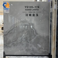 Carreaux de sol et de mur Sinray 1200x1200mm en pierre frittée pleine masse brillante avec bordures ACCENTS, modernes, antidérapants, antibactériens, zéro eau