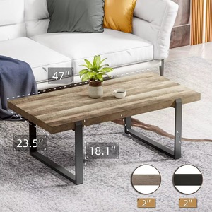 Mesa de centro moderna, grande y duradera, con patas de metal y tablero de MDF, adecuada para salas de estar, extensible. - Product Image 5