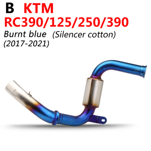 Pour <span class=keywords><strong>KTM</strong></span> <span class=keywords><strong>DUKE</strong></span> 390 <span class=keywords><strong>125</strong></span> 200 250 RC390 17-21 Ans Moto D'échappement Escape Modifié Mi Tuyau de Liaison Avec Catalytique - Product Image 2