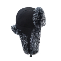 Gorros de invierno tipo trapper, cálidos, rusos, cortavientos, estilo Ushanka, de piel sintética con orejeras de tela común para viajes de invierno