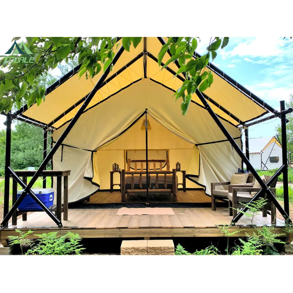 5x7m Outdoor Hotel Wasserdichtes Glamping Luxus Safari Zelt für Resort