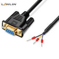 Cable de Conexión RS232 de 9 Pines y 3 Hilos con Terminal Serial DB9 Hembra Chapado en Oro para Herramienta de Diagnóstico Automotriz