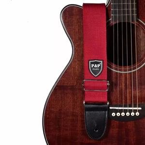 Cinturones de guitarra lisos de color puro de alta calidad OEM correa de guitarra eléctrica acústica de algodón para accesorios de música - Product Image 2