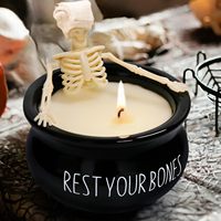 Bougie parfumée vintage en forme de crâne pour Halloween, décoration de style campagnard gothique, bougie crâne pour salle de bain, décoration de table à manger et de cheminée