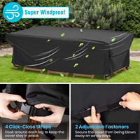 Housse de protection 900D teinte en masse pour mobilier d'extérieur, robuste, imperméable, résistante aux UV et au vent, toutes saisons, pour ensemble table et chaises de patio