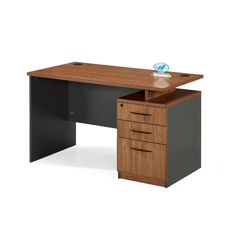 Fabrication de meubles de bureau classiques bureau d'étude simple en bois avec trois tiroirs table d'ordinateur de bureau