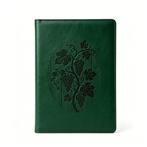 Carnet à couverture rigide YaLong A5 en cuir gaufré motif grain de bois bicolore, avec feuille d'argent pastorale, cadeau d'entreprise personnalisé - Product Image 4
