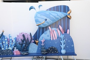 Escultura de Pared de Fibra de Vidrio con Temática Oceánica |   Mural 3D de <span class=keywords><strong>Coral</strong></span> y Ballenas para Decoración de Áreas Públicas de Parques Infantiles, Centros Comerciales y Guarderías - Product Image 2