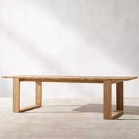 Table et chaises de salle à manger d'extérieur en teck massif, style minimaliste moderne, pour événements, jardin, cour, terrasse, balcon, fête