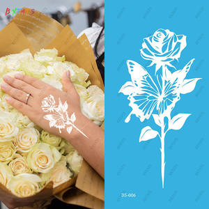 Autocollant de tatouage temporaire au henné blanc <span class=keywords><strong>dentelle</strong></span> fleur de <span class=keywords><strong>Mandala</strong></span> fleur étanche faux tatouage fête de mariage tatouages temporaires festifs - Product Image 6