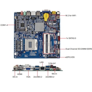คุณภาพสูงโปรเซสเซอร์แบบคู่ FCPGA946 คอร์เดี่ยว LAN DDR4 SATA3.0 M-SATA M.2 เมนบอร์ดคอมพิวเตอร์สำหรับเวิร์คสเตชั่น - Product Image 5