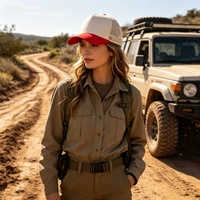 Gorra Trucker de Malla de 5 Paneles de Alta Calidad con Logotipos Bordados Personalizados, Visera Curva, Transpirable y Ajustable para Uso Casual al Aire Libre