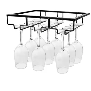 factory Outlet iron metal portable picnic table wine glass hanging wire rack holder