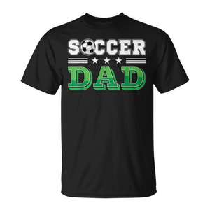 T-shirt Soccer Dad noir, vert, blanc, imprimé, assorti pour la famille, pour supporters d'équipe - Product Image 3