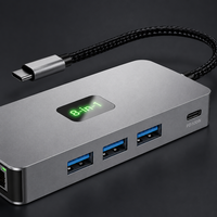 Hub USB-C 8 en 1 avec PD100W, 4K, Ethernet Gigabit RJ45, 3 ports USB 3.0, lecteur de cartes SD et TF pour MacBook, ordinateur portable, tablette, station d'accueil