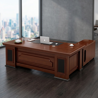 Bureau de direction en bois au design moderne, extensible avec armoire de rangement pour bureau à domicile et usage commercial