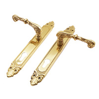 Serrure de porte d'entrée principale de luxe classique à cylindre mécanique haute sécurité avec poignée, ensemble de serrures pour porte extérieure en bois