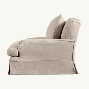 Silla Giratoria Clásica con Brazos Enrollados, Tapizada en Tela Inglesa, de Lujo y Confort, con Construcción de Encaje y Espiga, Estilo Sassanid OEM - Product Image 4