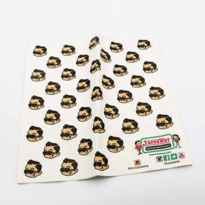 Papier d'emballage à emporter en kraft blanc recyclé avec impression personnalisée - Product Image 2