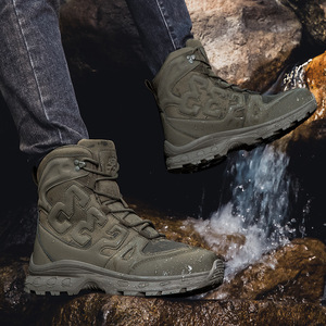 Scarponi da Trekking e Tattici da Uomo Taglie Grandi, Scarpe da Allenamento, Stivali Tattici e da Escursionismo per Uomo per Attività all'Aperto - Product Image 2