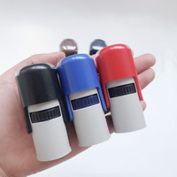 Bolígrafos personalizados de sello de goma ajustable, autotinta, sello para niños, redondos, en blanco, autotinta